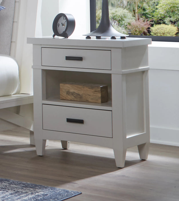 Parker House Americana Modern Bedroom King Shelter Bed with 2 Nightstands and Dresser with Mirror