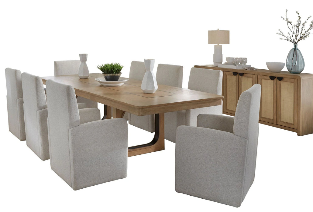 Parker House Escape - Dining 84 Inch Rectangular Extendable Table with Console and 8 Ladderback Chairs