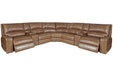 Parker Living Swift - Bourbon 7 Piece Modular Power Reclining Sectional with Power Adjustable Headrests
