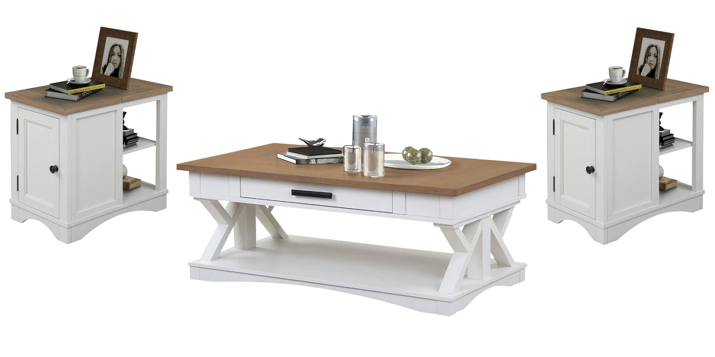 Parker House Americana Modern Cocktail Table with 2 Chairside Tables