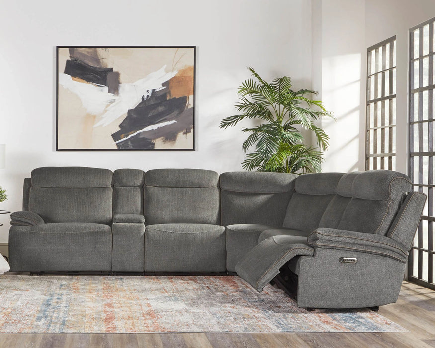 Parker Living Alpine - Airy Midnight 6 Piece Zero Gravity Power Reclining Sectional with Power Adjustable Headrests