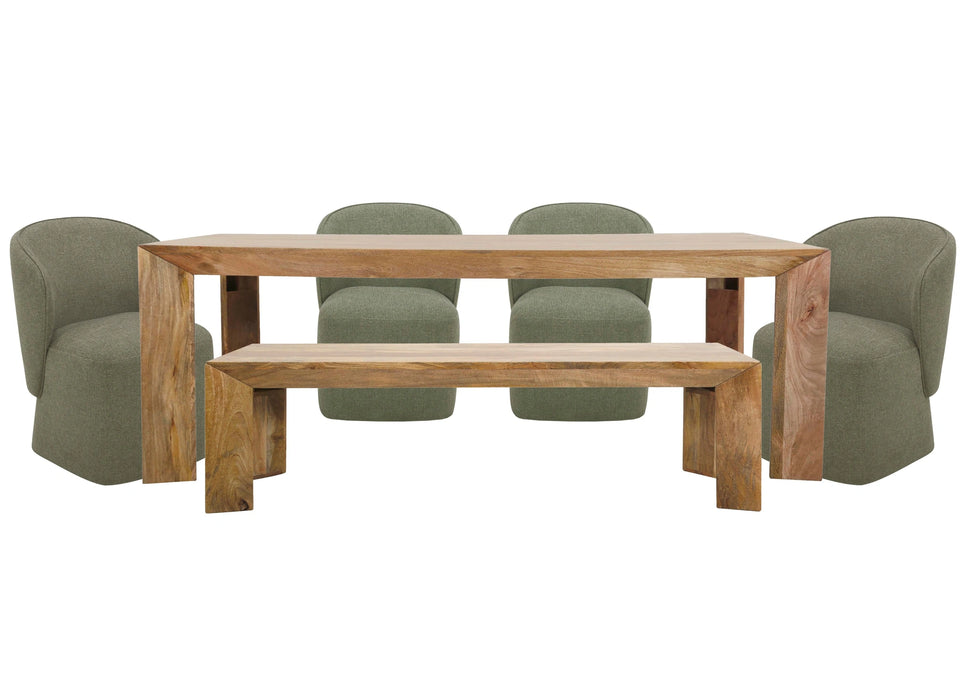 Parker House Crossings - Downtown Dining 86 Inch Rectangular Dining Table With 4 Upholstered Chairs