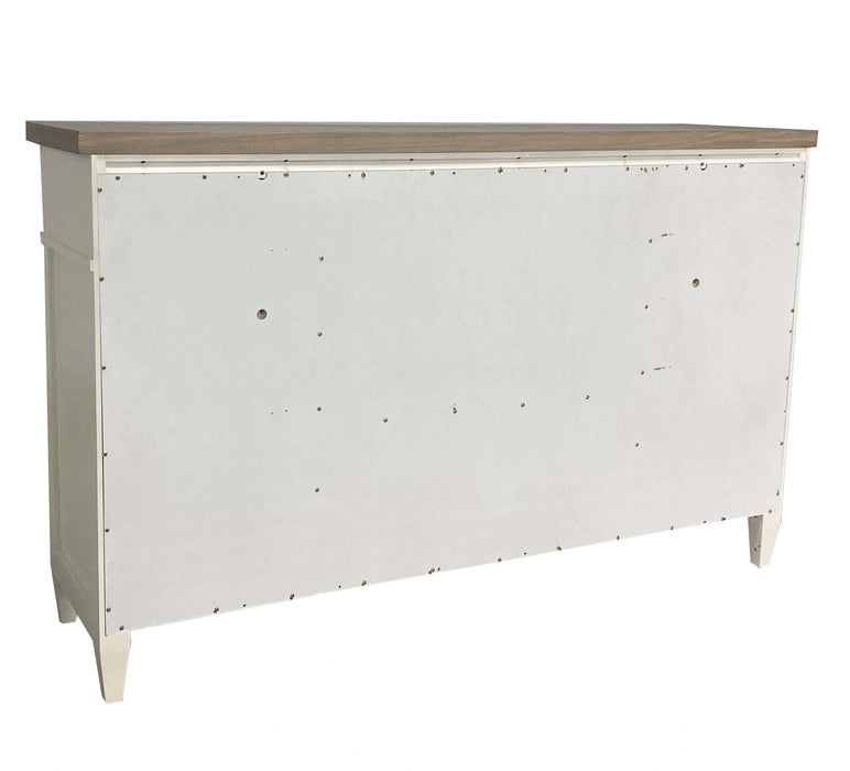 Parker House Americana Modern Bedroom King Shelter Bed 2 Nightstands Dresser with Mirror and Chest