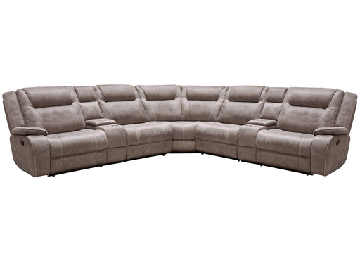 Parker Living Blake - Desert Taupe 7 Piece Modular Reclining Sectional and Entertainment Console