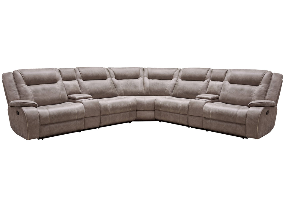 Parker Living Blake - Desert Taupe 7 Piece Modular Reclining Sectional and Entertainment Console