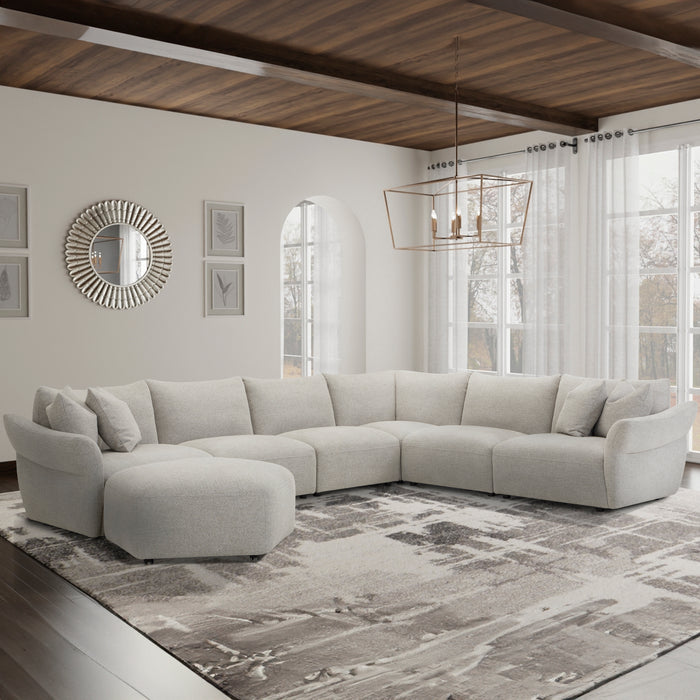 Parker Living Playful - Canes Cobblestone 6 Piece Modular Sectional
