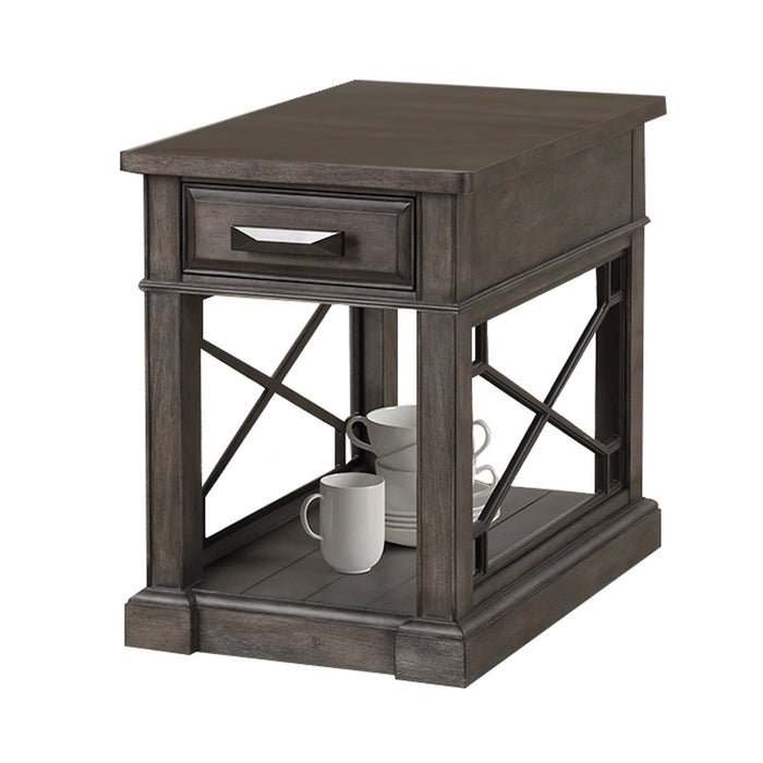 Parker House Sundance - Smokey Grey Cocktail Table with 2 Chairside Tables and Console Table with 3 Stools