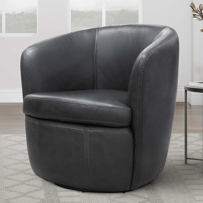 Parker Living Barolo 100% Italian Leather Swivel Club Chair
