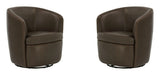 Parker Living Barolo 100% Italian Leather Swivel Club Chair Two Pack