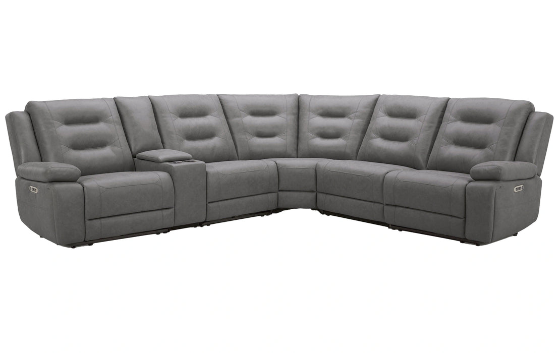Parker Living Caldwell Fog 6 Piece Modular Power Reclining Sectional with Power Adjustable Headrests