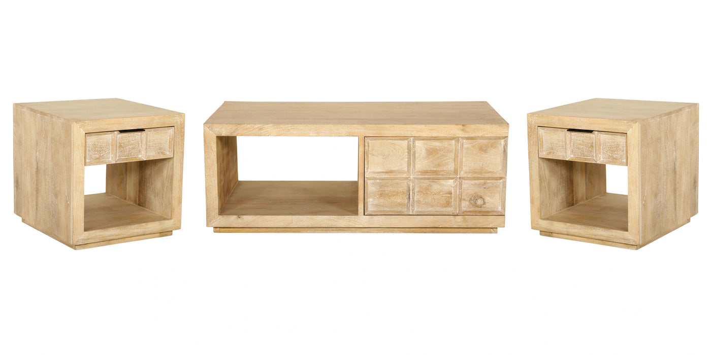 Parker House Laguna Rectangular Storage Cocktail Table with 2 End Tables