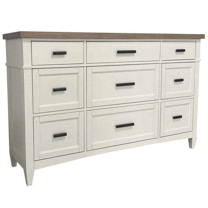 Parker House Americana Modern Bedroom King Platform Bed 2 Nightstands Dresser with Mirror and Chest