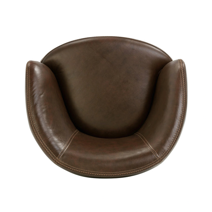 Parker Living Barolo 100% Italian Leather Swivel Club Chair