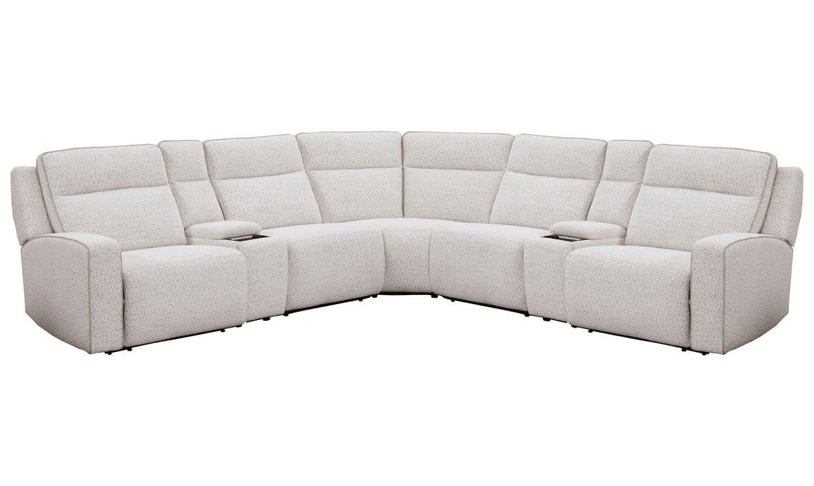 Parker Living Lancaster - Fluffy River Rock 7 Piece Zero Gravity Power Reclining Sectional with Power Adjustable Headrests