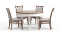 Parker House Americana Modern Dining 48 inch Round Extendable Dining Table and 4 Upholstered Chairs
