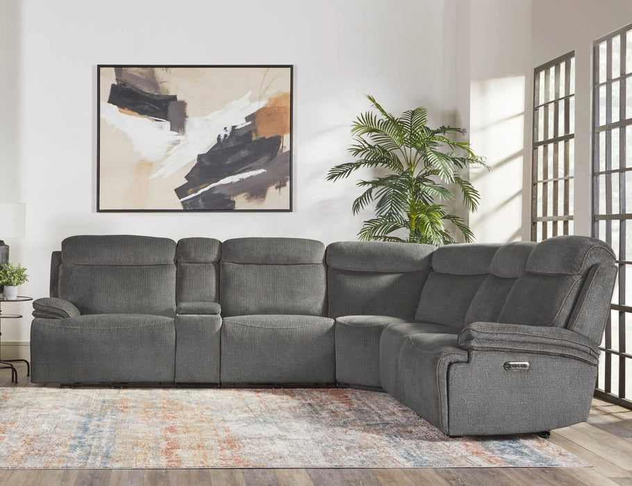 Parker Living Alpine - Airy Midnight 6 Piece Zero Gravity Power Reclining Sectional with Power Adjustable Headrests