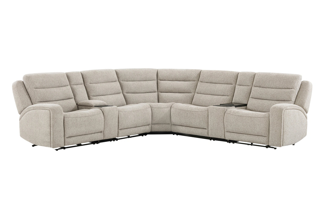 Parker Living Felix - Mari Fawn 7 Piece Zero Gravity Power Reclining Sectional with Beverage Cooler Console