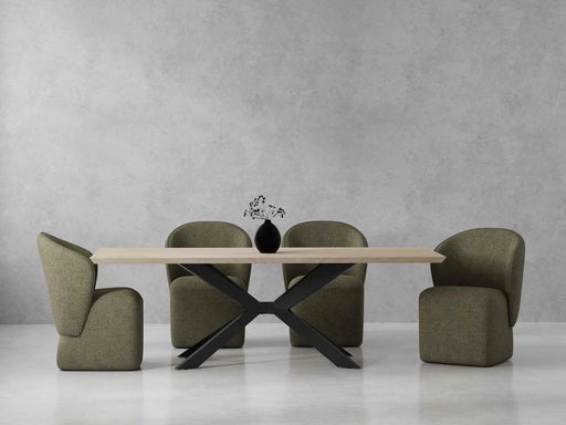 Parker House Crossings - Monaco Dining 84 Inch Rectangular Dining Table with 4 Upholstered Chairs