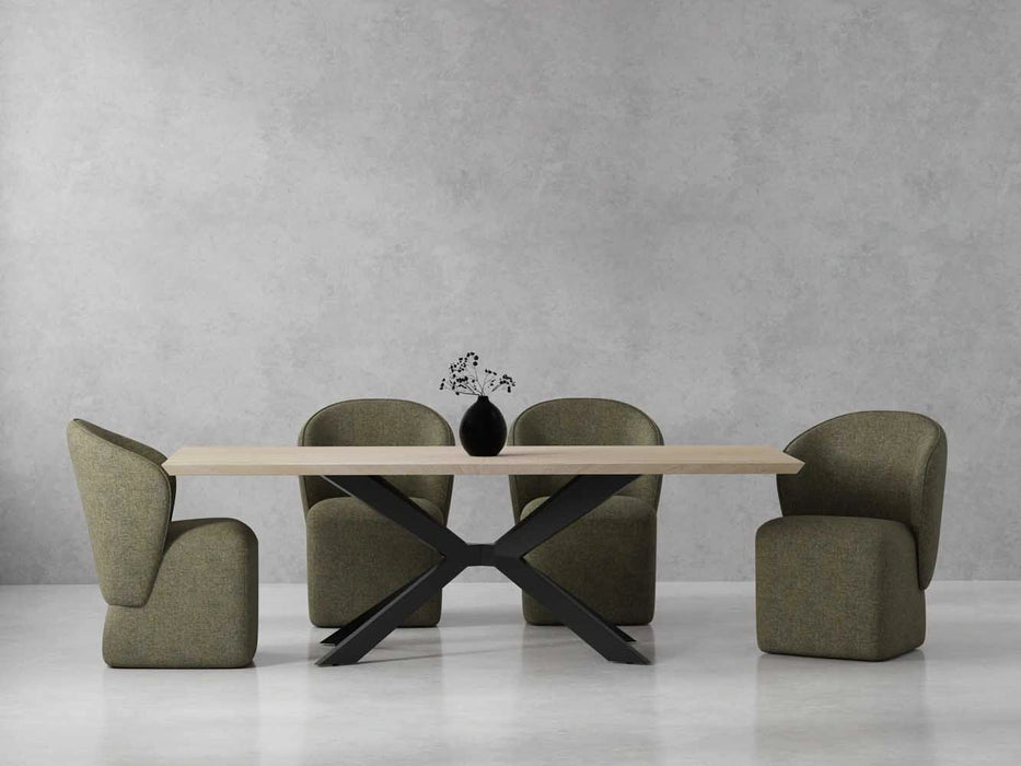 Parker House Crossings - Monaco Dining 84 Inch Rectangular Dining Table with 4 Upholstered Chairs