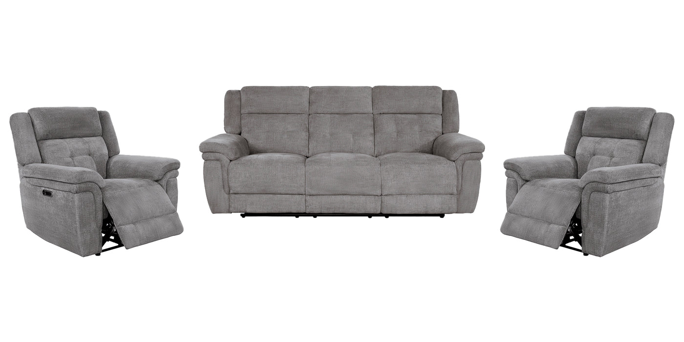 Parker Living Richland - Bristol Grey Power Reclining Sofa and Two Recliners