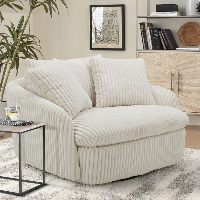 Parker Living Boomer Large Swivel Chair with 2 Toss Pillows