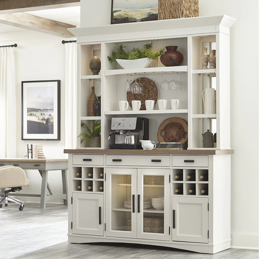 Parker House Americana Modern Dining 69 inch Buffet and Hutch with Quartz Insert