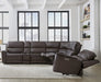Parker Living Easton - Steamboat Brown 6 Piece Zero Gravity Power Reclining Sectional with Power Adjustable Headrests