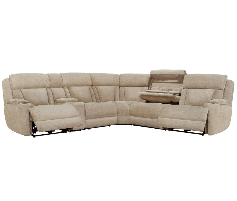 Parker Living Dalton 6 Piece Modular Power Reclining Sectional with Power Adjustable Headrests