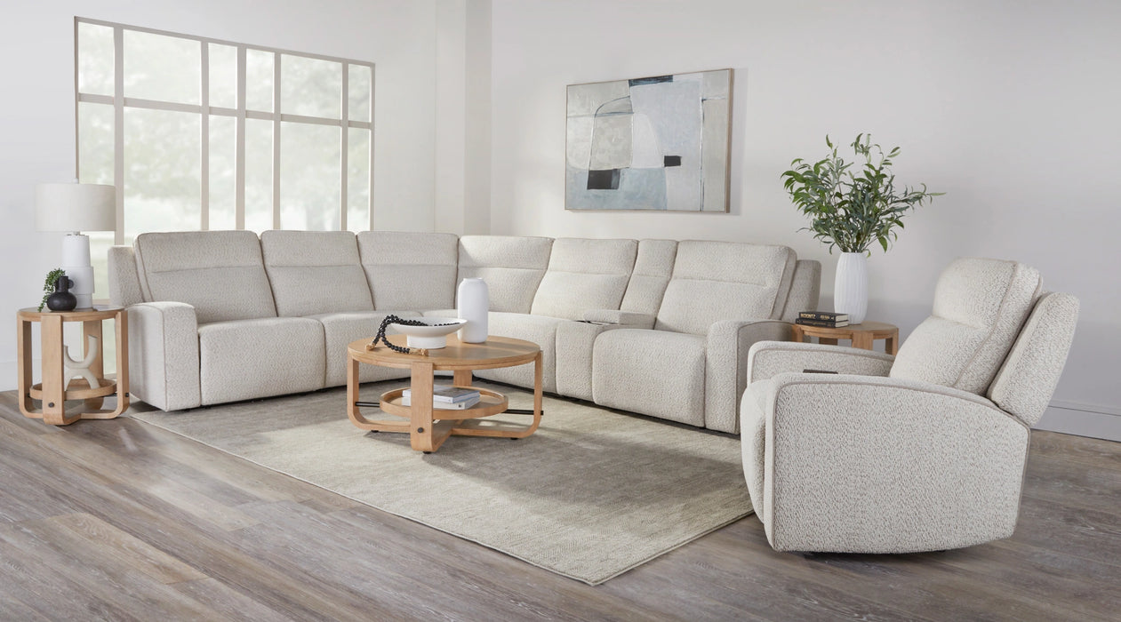 Parker Living Lancaster - Fluffy River Rock 6 Piece Zero Gravity Power Reclining Sectional with Power Adjustable Headrests