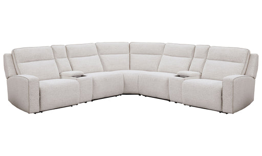 Parker Living Lancaster - Fluffy River Rock 7 Piece Zero Gravity Power Reclining Sectional with Power Adjustable Headrests