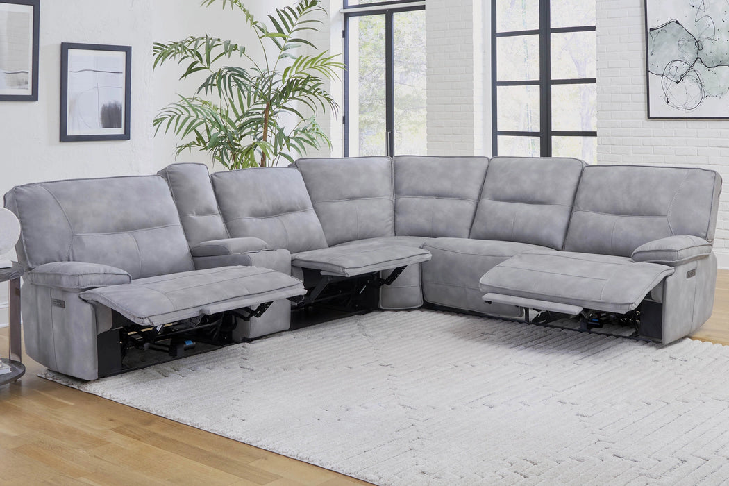 Parker Living Gladiator 6 Piece Modular Power Reclining Sectional with Power Adjustable Headrests