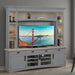 Parker House Americana Modern 92 Inch TV Console with Hutch Back Panel and LED Lights