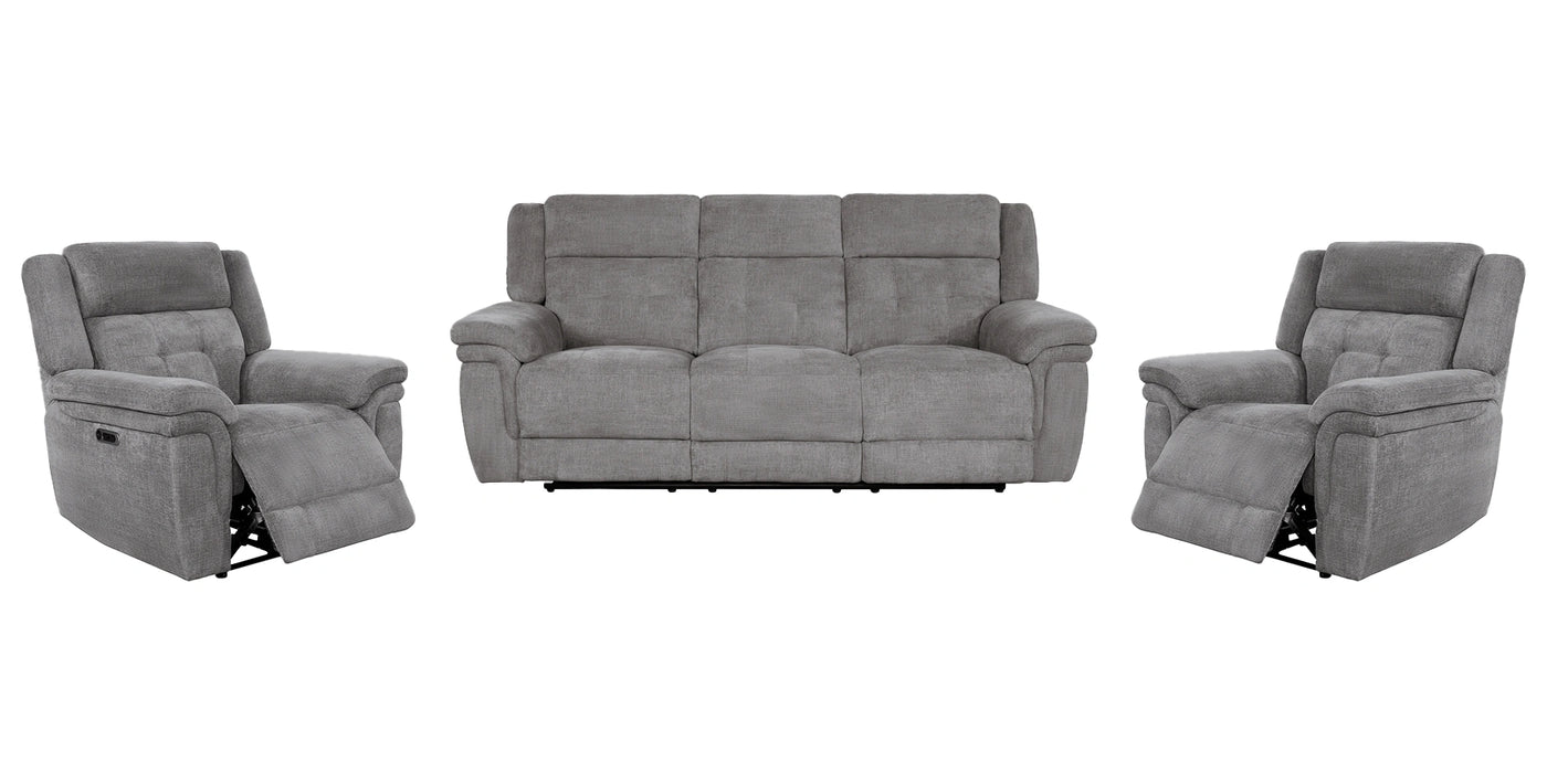 Parker Living Richland - Bristol Grey Power Reclining Sofa and Two Recliners