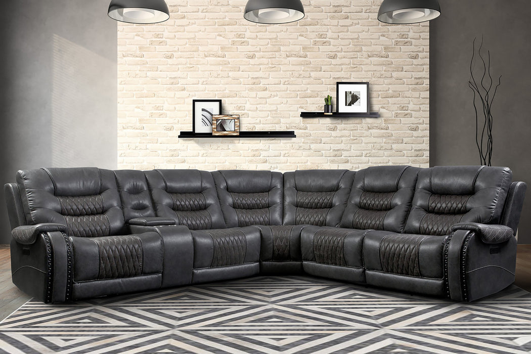 Parker Living Outlaw - Stallion 6 Piece Modular Power Reclining Sectional with Drop Down Table
