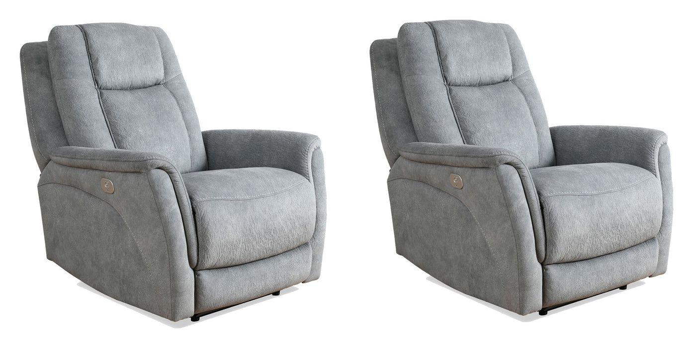 Parker Living Linus - Hudson Grey Zero Gravity Power Recliner Two Pack