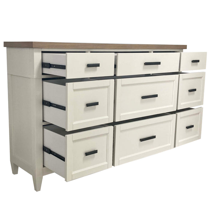 Parker House Americana Modern Bedroom Queen Platform Bed 2 Nightstands Dresser with Mirror and Chest