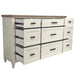 Parker House Americana Modern Bedroom Queen Platform Bed 2 Nightstands and Dresser with Mirror