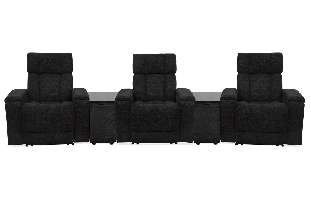 Parker Living Phoenix Zero Gravity Power 3 Seat Home Theater Seating with 2 Wedges and Immersive Audio