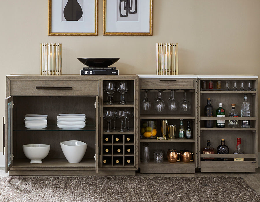 Parker House Pure Modern Dining Multi Functional Server with Bar Cabinet