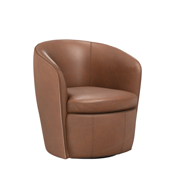 Parker Living Barolo 100% Italian Leather Swivel Club Chair