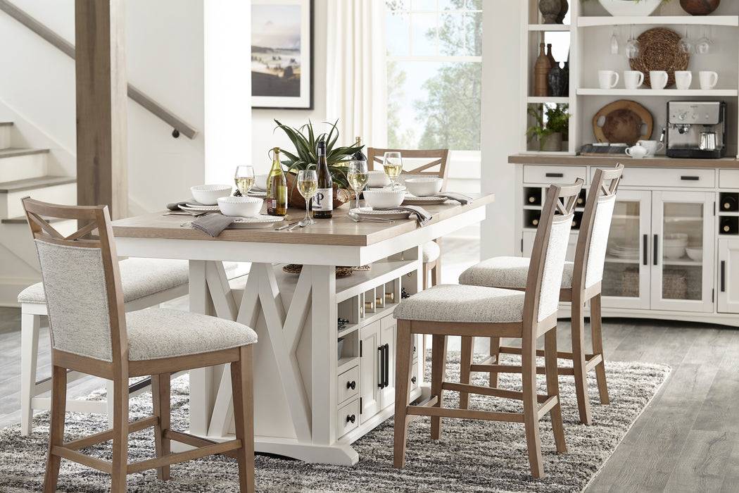 Parker House Americana Modern Dining 72 inch Island Counter Height Extendable Dining Table