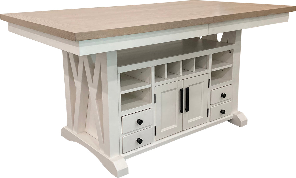 Parker House Americana Modern Dining Island Counter Height Table with 6 upholstered chairs