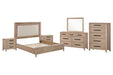 Parker House Breckenridge - Bedroom Queen Bed 2 Nightstands Dresser with Mirror and Chest