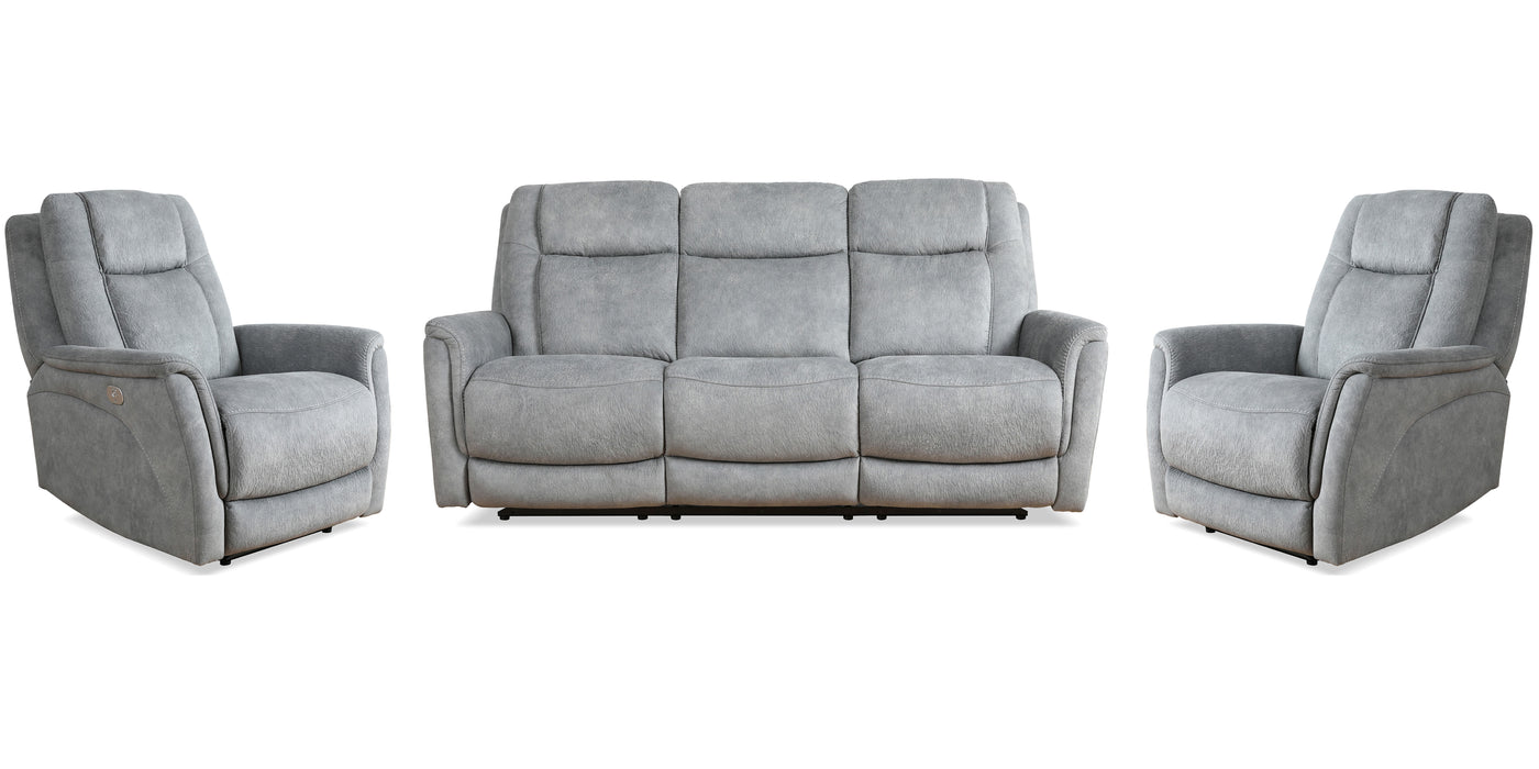 Parker Living Linus - Hudson Grey Power Reclining Sofa and Two Recliners