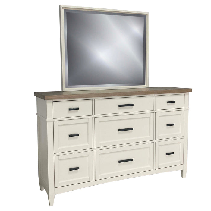 Parker House Americana Modern Bedroom King Platform Bed 2 Nightstands and Dresser with Mirror