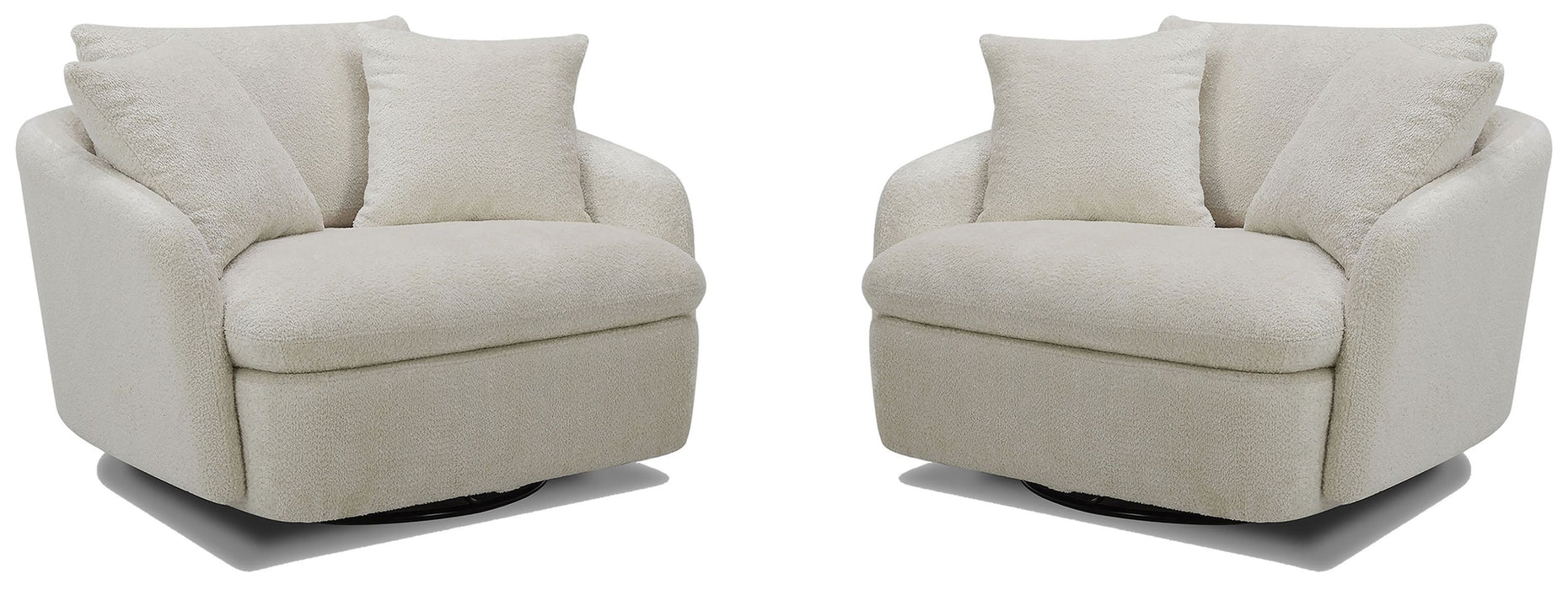 Parker Living Boomer Large Swivel Chair with 2 Toss Pillows Two Pack