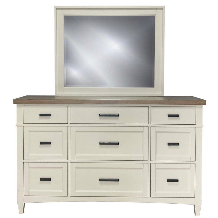 Parker House Americana Modern Bedroom Queen Platform Bed 2 Nightstands Dresser with Mirror and Chest