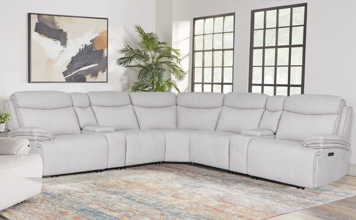 Parker Living Alpine - Airy Midnight 7 Piece Zero Gravity Power Reclining Sectional with Power Adjustable Headrests