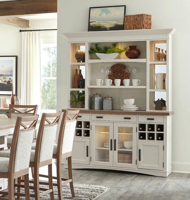 Parker House Americana Modern Dining 69 inch Buffet and Hutch with Quartz Insert