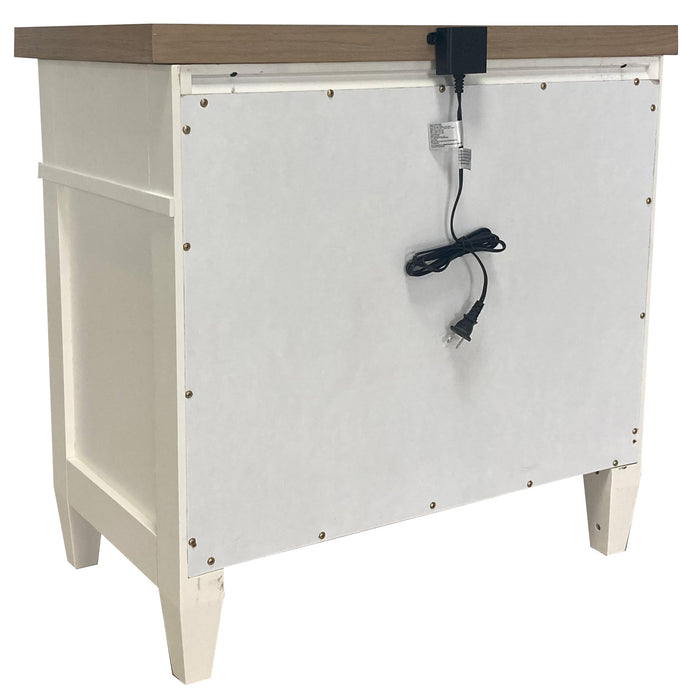 Parker House Americana Modern Bedroom 3 Drawer Nightstand with Charging Station